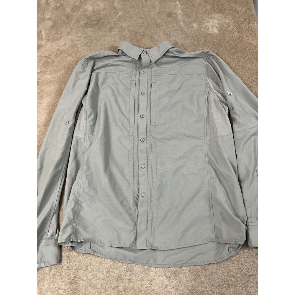 Kuhl Airspeed Shirt Men's XL Gray Nylon Pockets Vented Roll L/S Performance GOOD